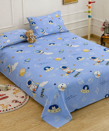 Galaxy Adventure Kids Bedsheet With Pillow Covers