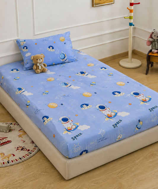 Galaxy Adventure Kids Bedsheet With Pillow Covers