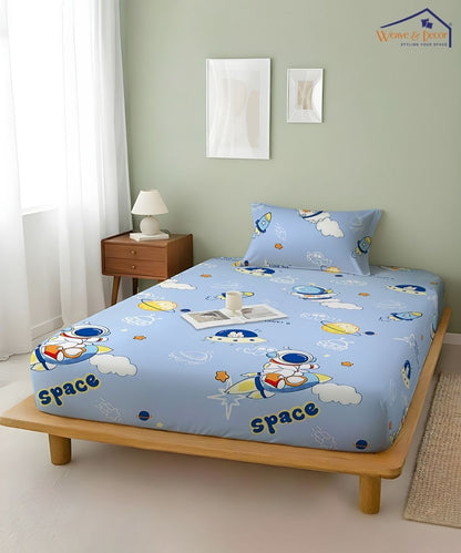Galaxy Adventure Kids Bedsheet With Pillow Covers