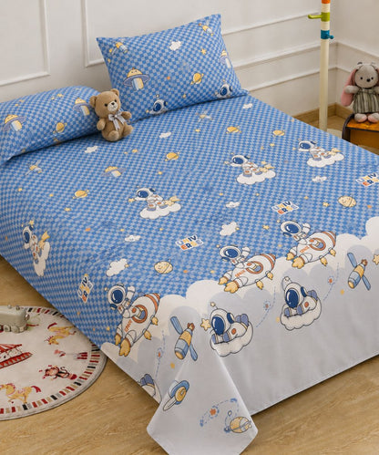 Space Adventure Kids Bedsheet With Pillow Covers