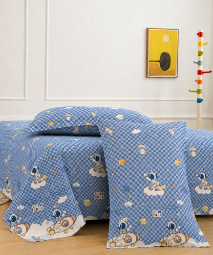 Space Adventure Kids Bedsheet With Pillow Covers