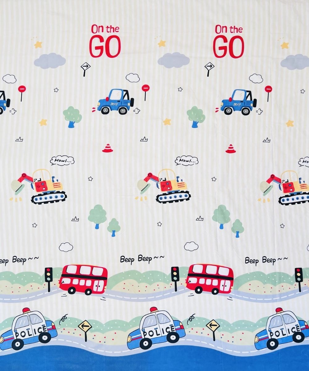 City Ride Kids Bedsheet With Pillow Covers