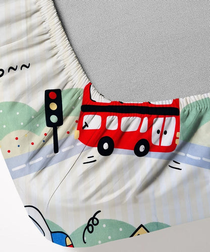City Ride Kids Bedsheet With Pillow Covers