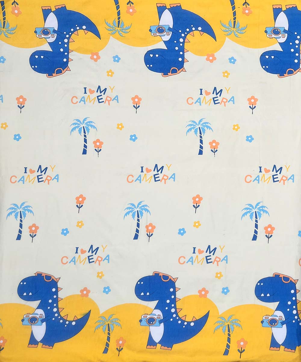 Fun With Dino Kids Flat Bedsheet With Pillow Covers