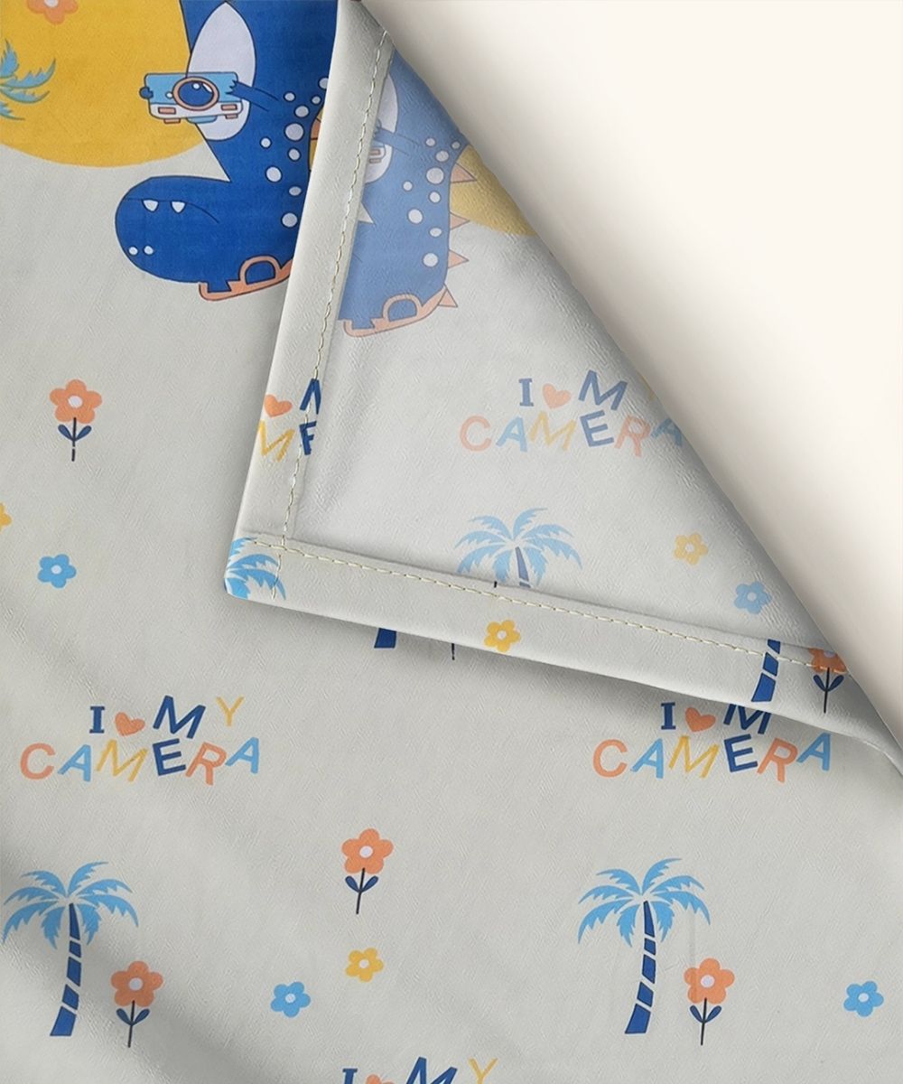 Fun With Dino Kids Flat Bedsheet With Pillow Covers