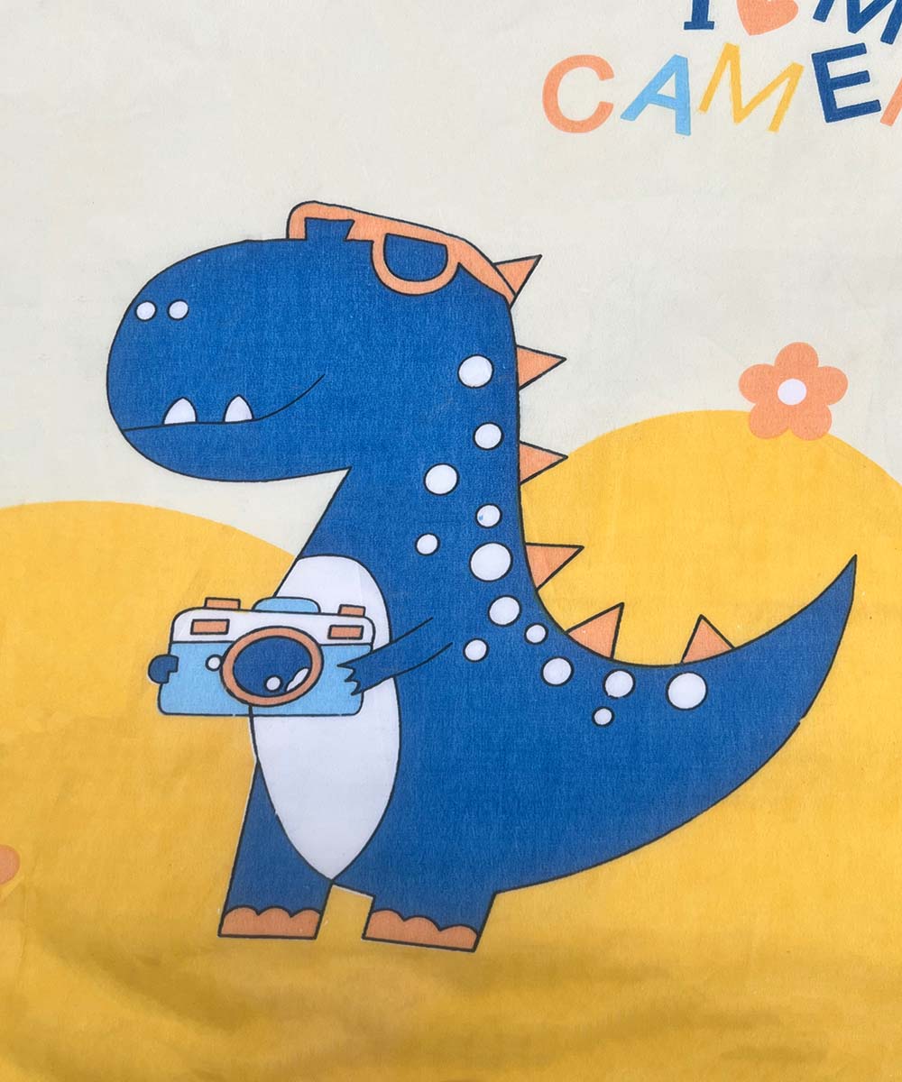 Fun With Dino Kids Flat Bedsheet With Pillow Covers
