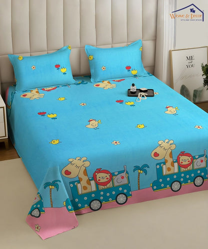 Safari Adventure Kids Kids Bedsheet With Pillow Covers