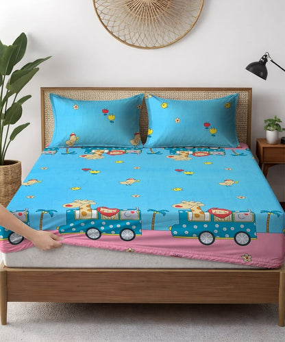 Safari Adventure Kids Kids Bedsheet With Pillow Covers