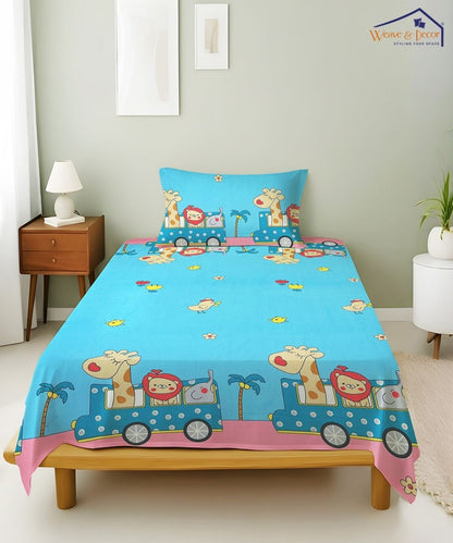Safari Adventure Kids Kids Bedsheet With Pillow Covers