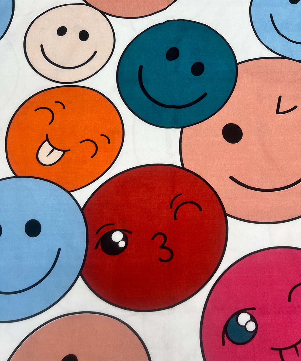 Cute Smiley Kids Bedsheet With Pillow Covers