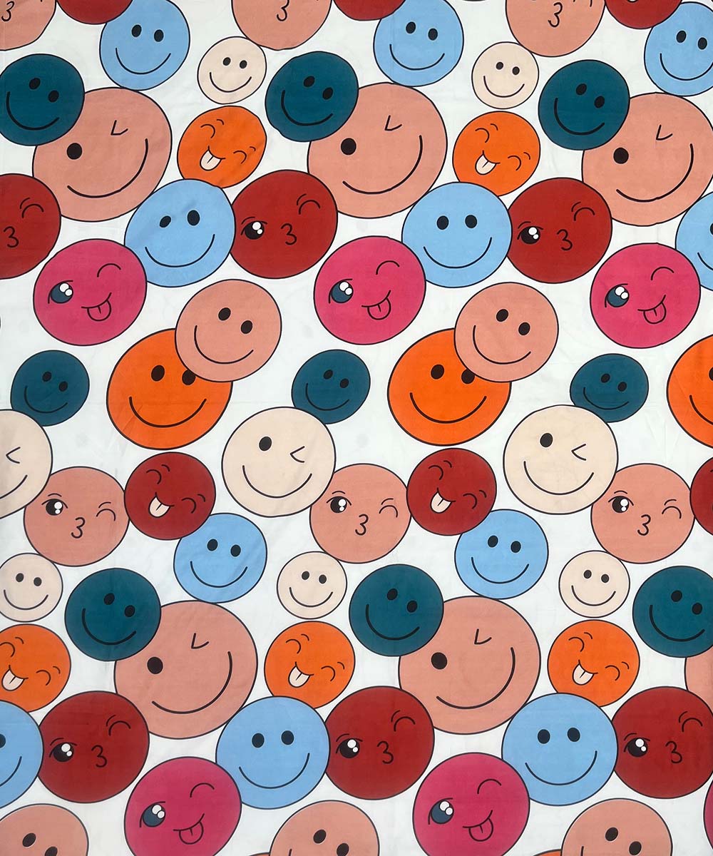 Cute Smiley Kids Bedsheet With Pillow Covers