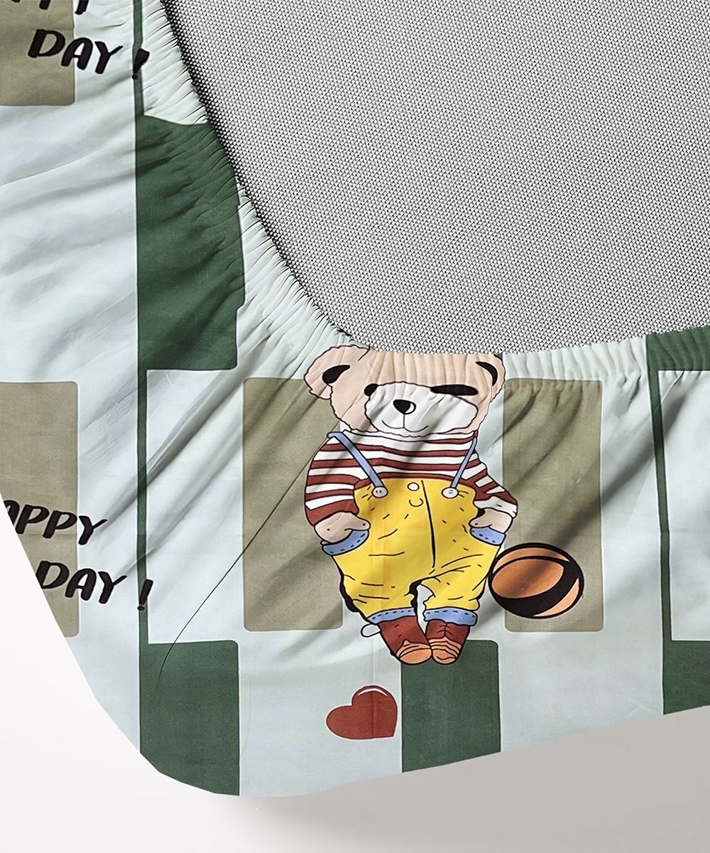 Bouncy Bear Kids Bedsheet With Pillow Covers