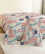 Giggle Grid  Kids Flat Bedsheet With Pillow Covers
