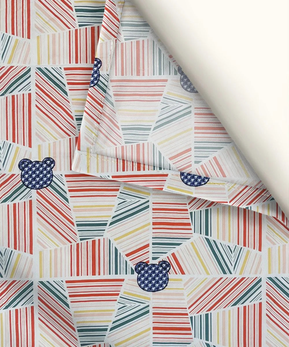 Giggle Grid  Kids Flat Bedsheet With Pillow Covers