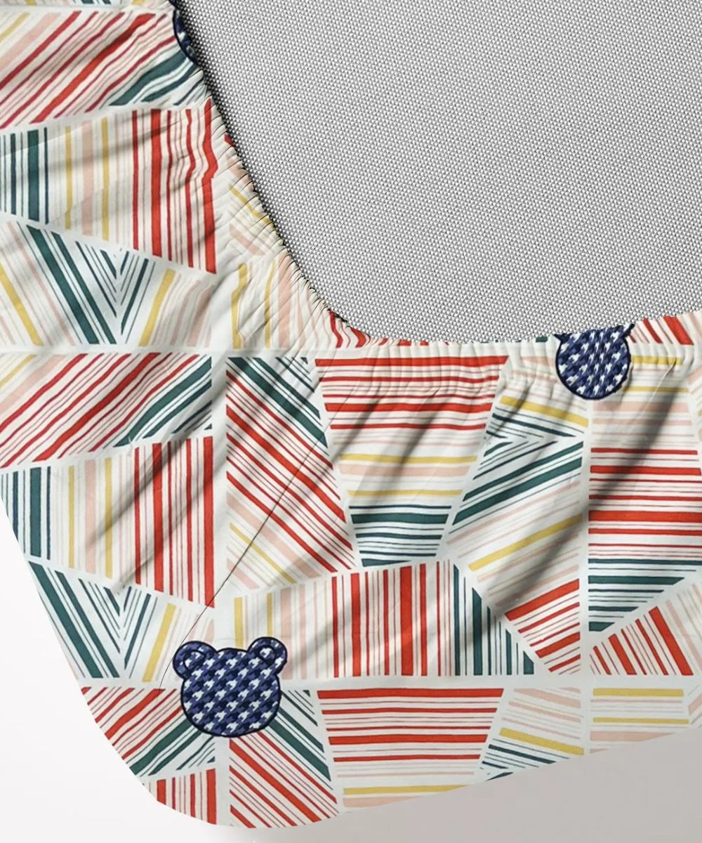 Giggle Grid  Kids Flat Bedsheet With Pillow Covers