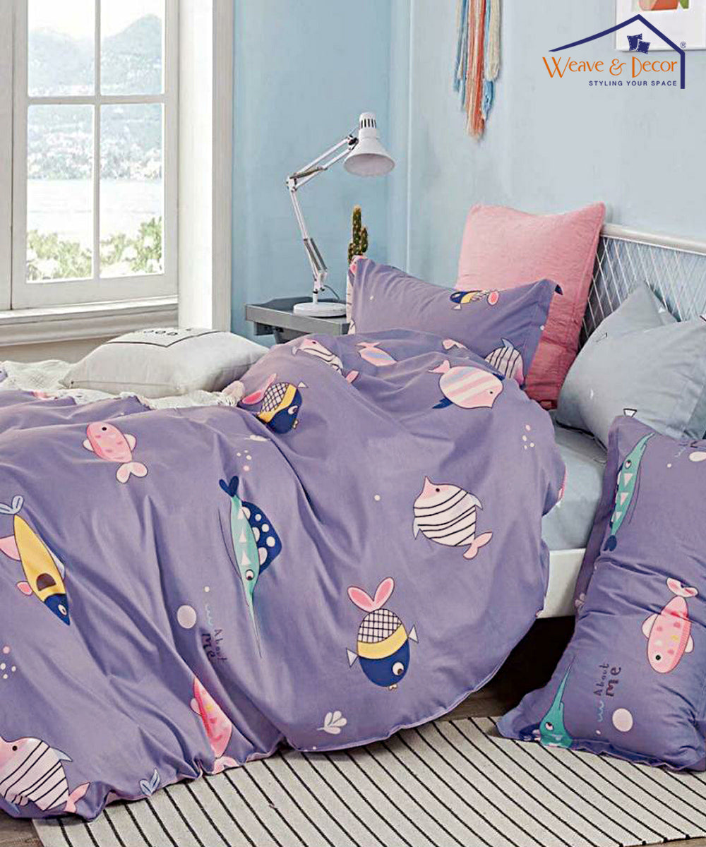 Underwater Dreams Fish Kids Bedsheet With Pillow Covers