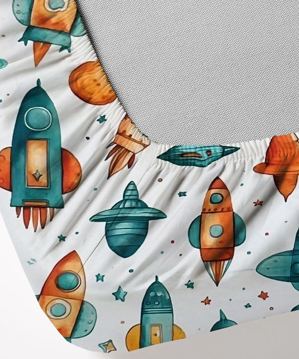 Milkyway Rocket Kids Single Bedsheet With 1 Pillow Cover