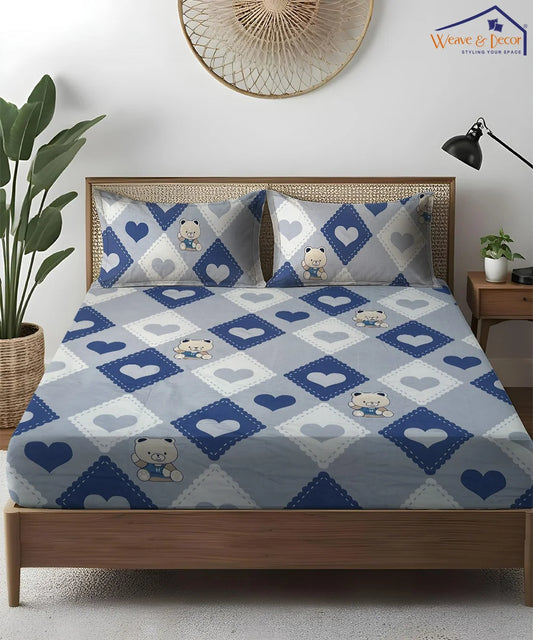 Little Heartbeats Kids Flat Bedsheet With Pillow Covers