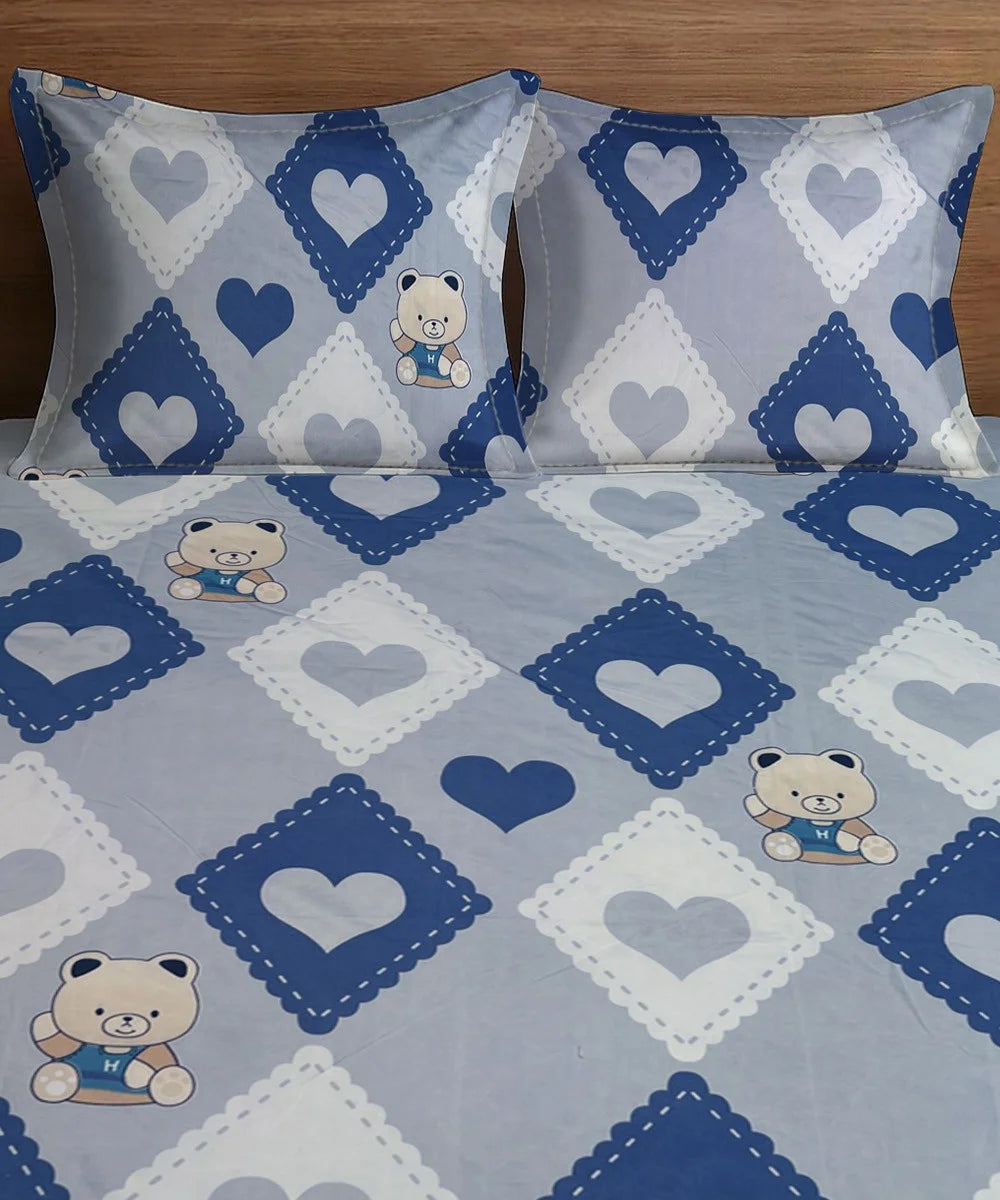 Little Heartbeats Kids Flat Bedsheet With Pillow Covers