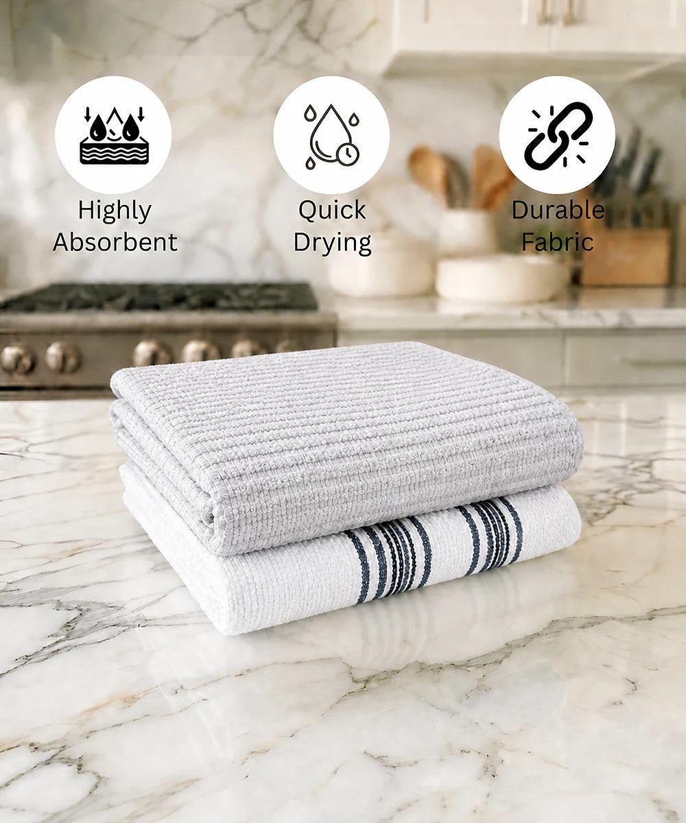 Weave & Decor Cotton Kitchen Towels Set of 2