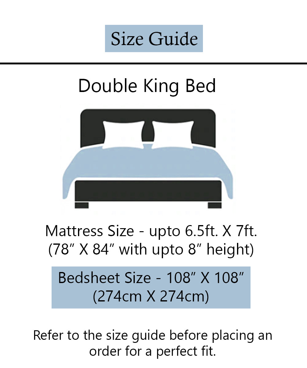 Midnight-Wave    King Size Bedsheet With 2 Pillow Cover