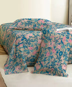 Pastel Garden Bliss Cotton Double Bedsheet with Pillow Covers