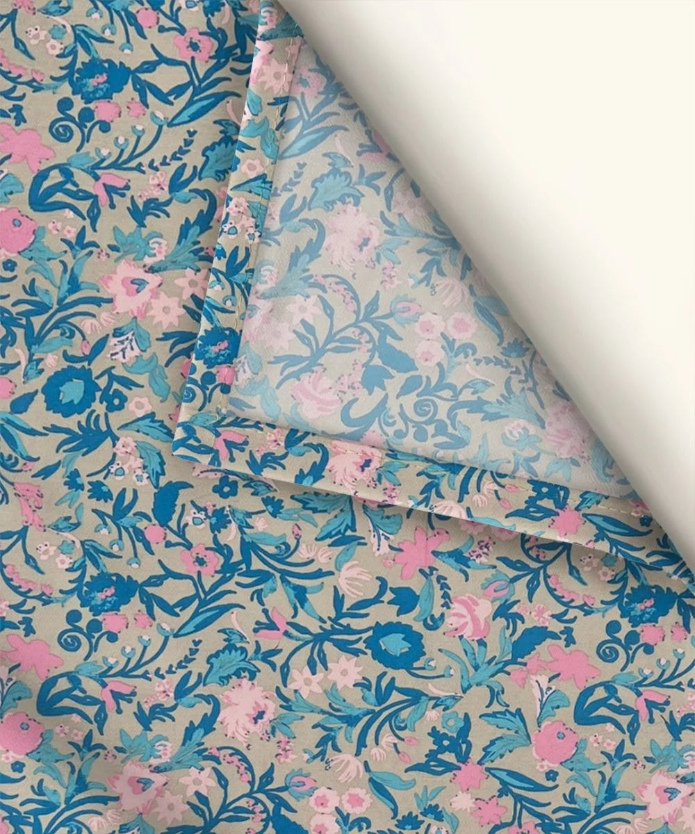 Pastel Garden Bliss Cotton Double Bedsheet with Pillow Covers