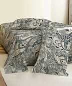 Sage Paisley Charm Cotton Double Bedsheet with Pillow Covers