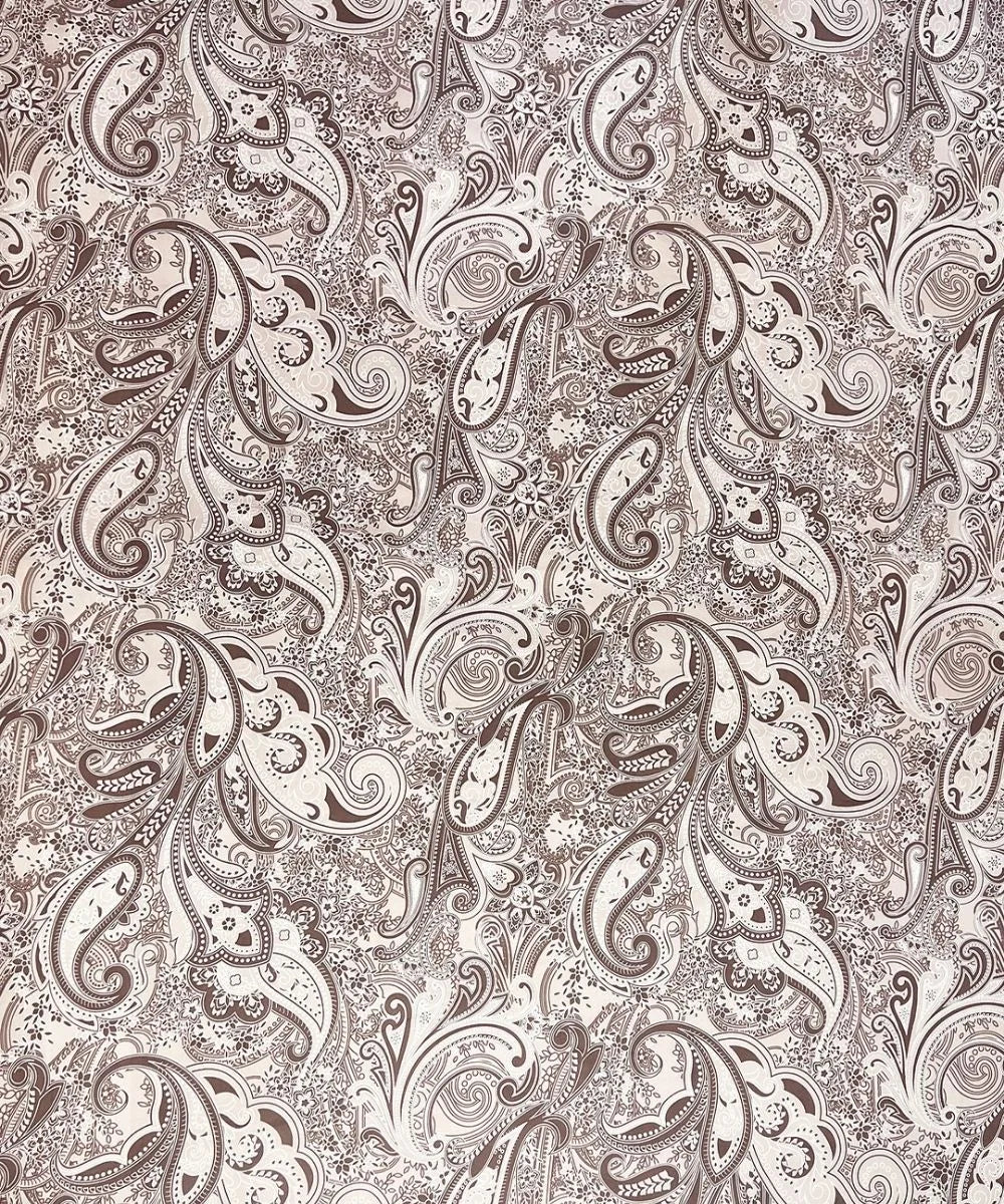 Taupe Paisley Elegance Cotton Double Bedsheet with Pillow Covers