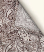 Taupe Paisley Elegance Cotton Double Bedsheet with Pillow Covers
