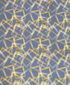 Slate Blue Geometric Charm Cotton Double Bedsheet with Pillow Covers