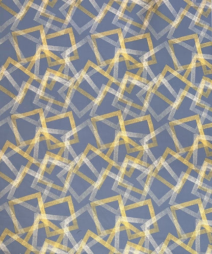 Slate Blue Geometric Charm Cotton Double Bedsheet with Pillow Covers