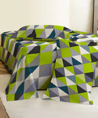 Vivid Geo Harmony Cotton Double Bedsheet with Pillow Covers