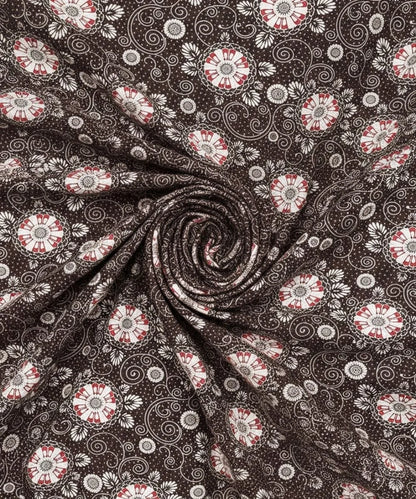 Midnight Floral Swirl Cotton Double Bedsheet with Pillow Covers