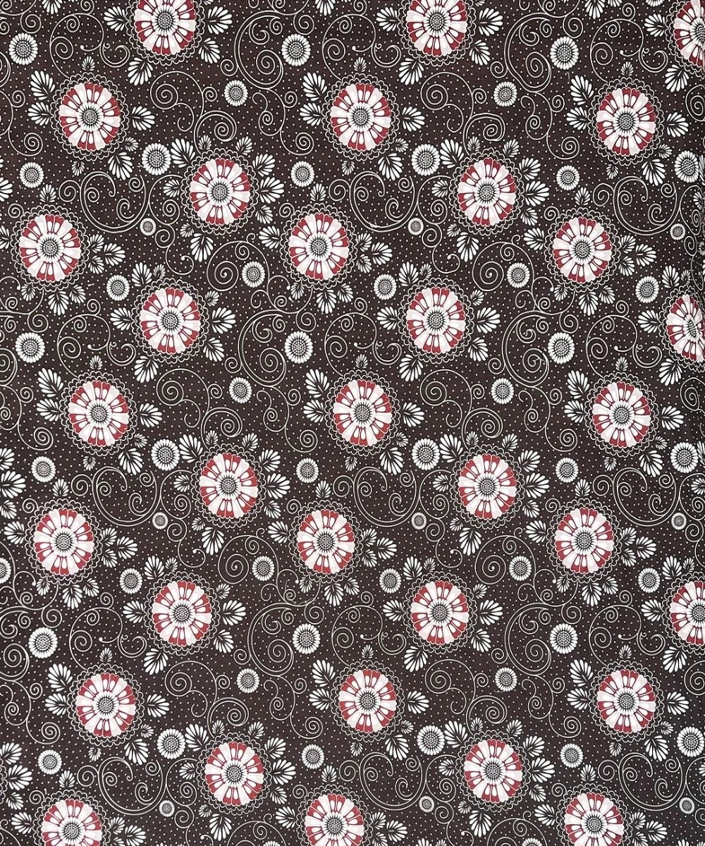 Midnight Floral Swirl Cotton Double Bedsheet with Pillow Covers
