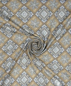 Sandstone Geo Bloom Cotton Double Bedsheet with Pillow Covers