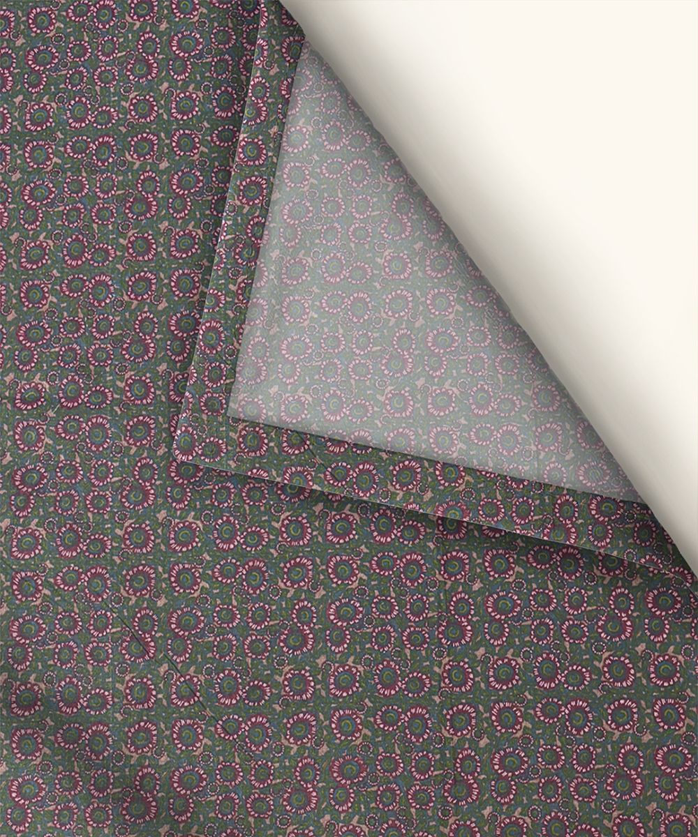 Dark Olive Paisley Elegance Cotton Double Bedsheet with Pillow Covers