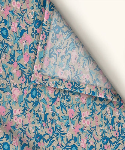 Pastel Garden Bliss – 130 GSM Cotton Fitted Bedsheet With Pillow Cover