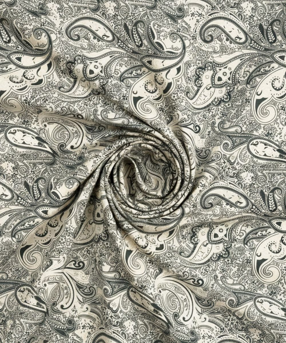 Sage Paisley Charm – 130 GSM Cotton Fitted Bedsheet With Pillow Cover