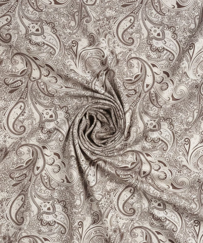 Taupe Paisley Elegance – 130 GSM Cotton Single Bedsheet with Pillow Cover |90x60 inches