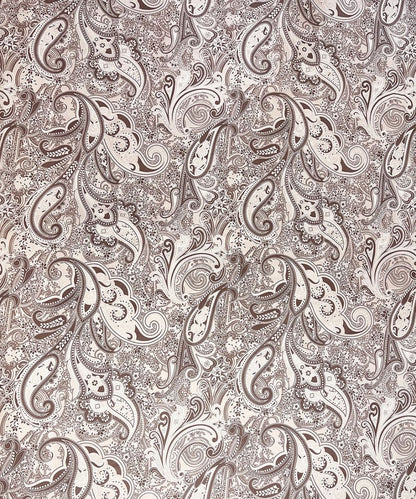 Taupe Paisley Elegance – 130 GSM Cotton Fitted Bedsheet With Pillow Cover