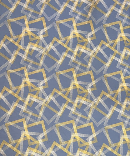 Slate Blue Geometric Charm – 130 GSM Cotton Fitted Bedsheet With Pillow Cover