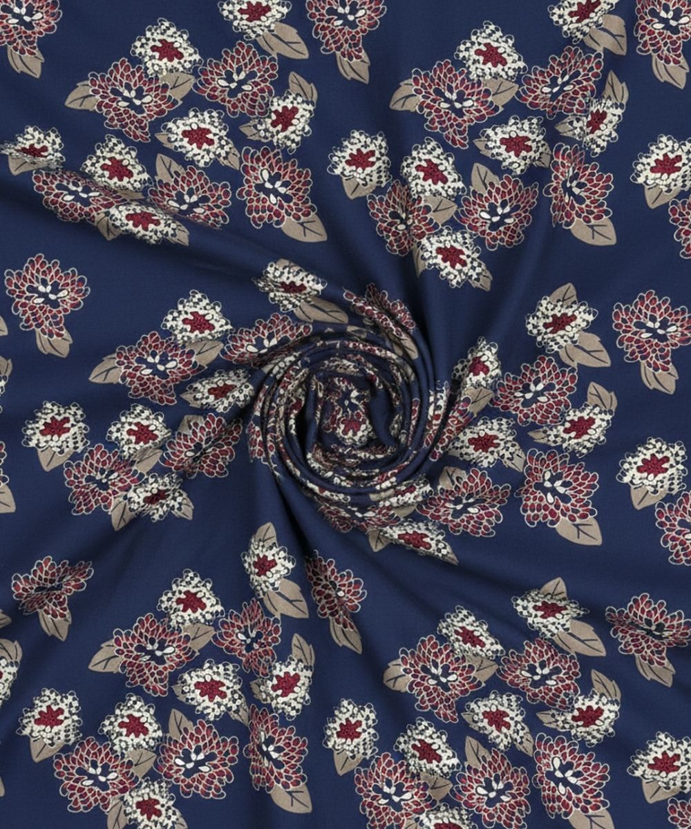 Midnight Bloom Floral  – 130 GSM Cotton Fitted Bedsheet With Pillow Cover