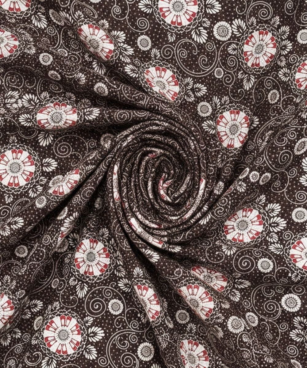 Midnight Floral Swirl – 130 GSM Cotton Fitted Bedsheet With Pillow Cover