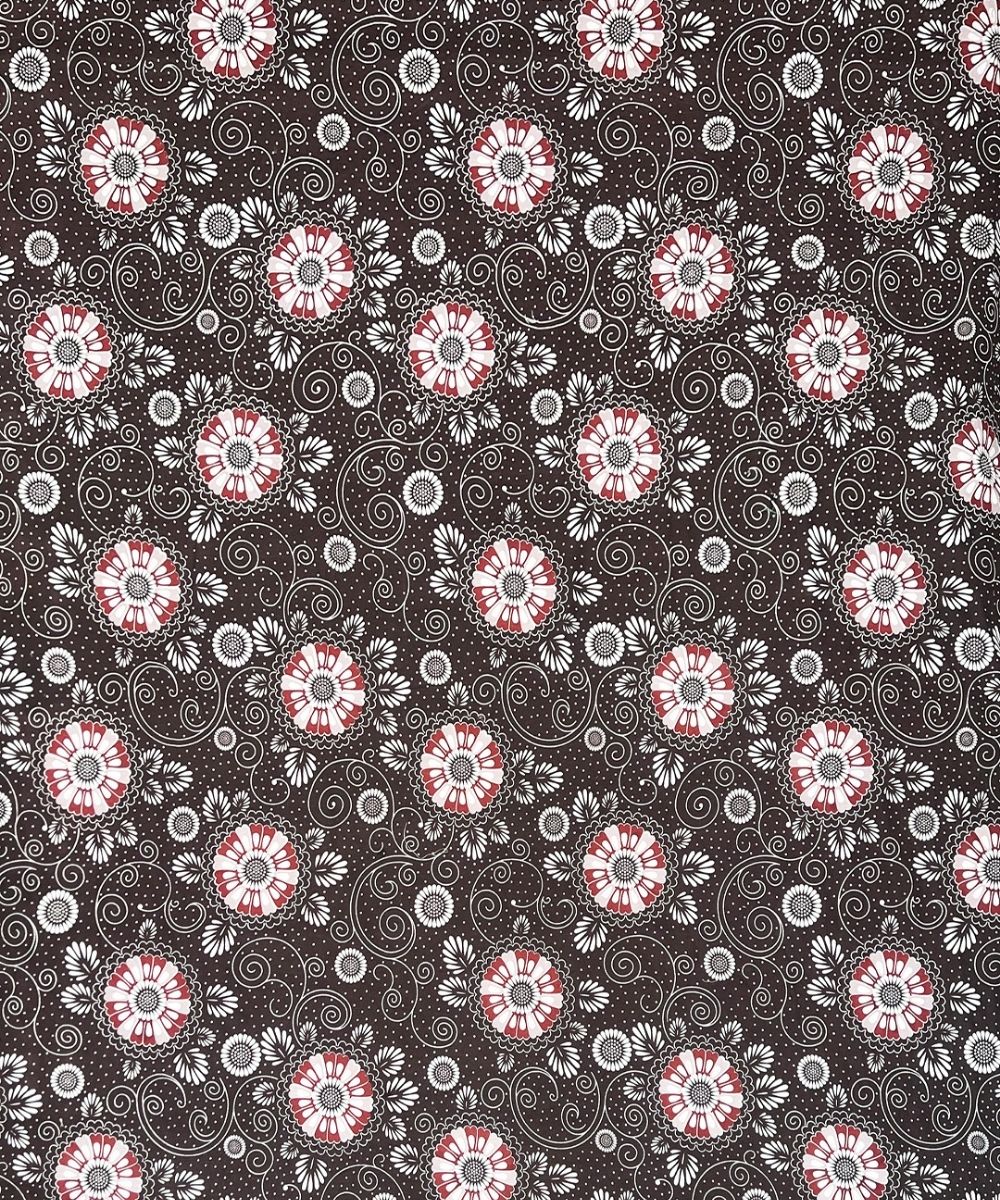 Midnight Floral Swirl – 130 GSM Cotton Fitted Bedsheet With Pillow Cover