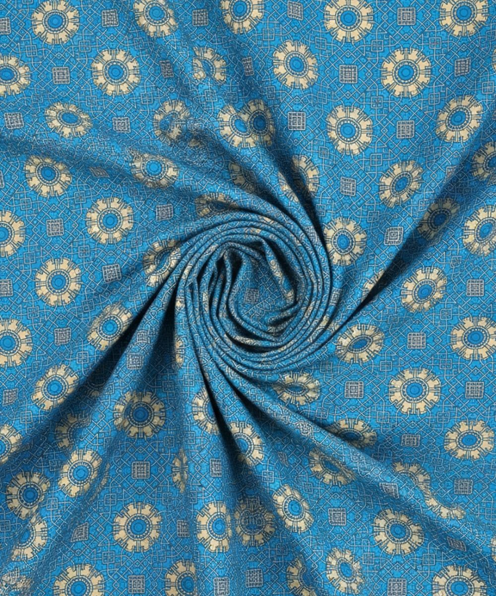 Azure Mosaic Charm  – 130 GSM Cotton Single Bedsheet With Pillow Cover |90x60 inches