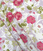 Blush Garden Floral Cotton Double Bedsheet with Pillow Covers