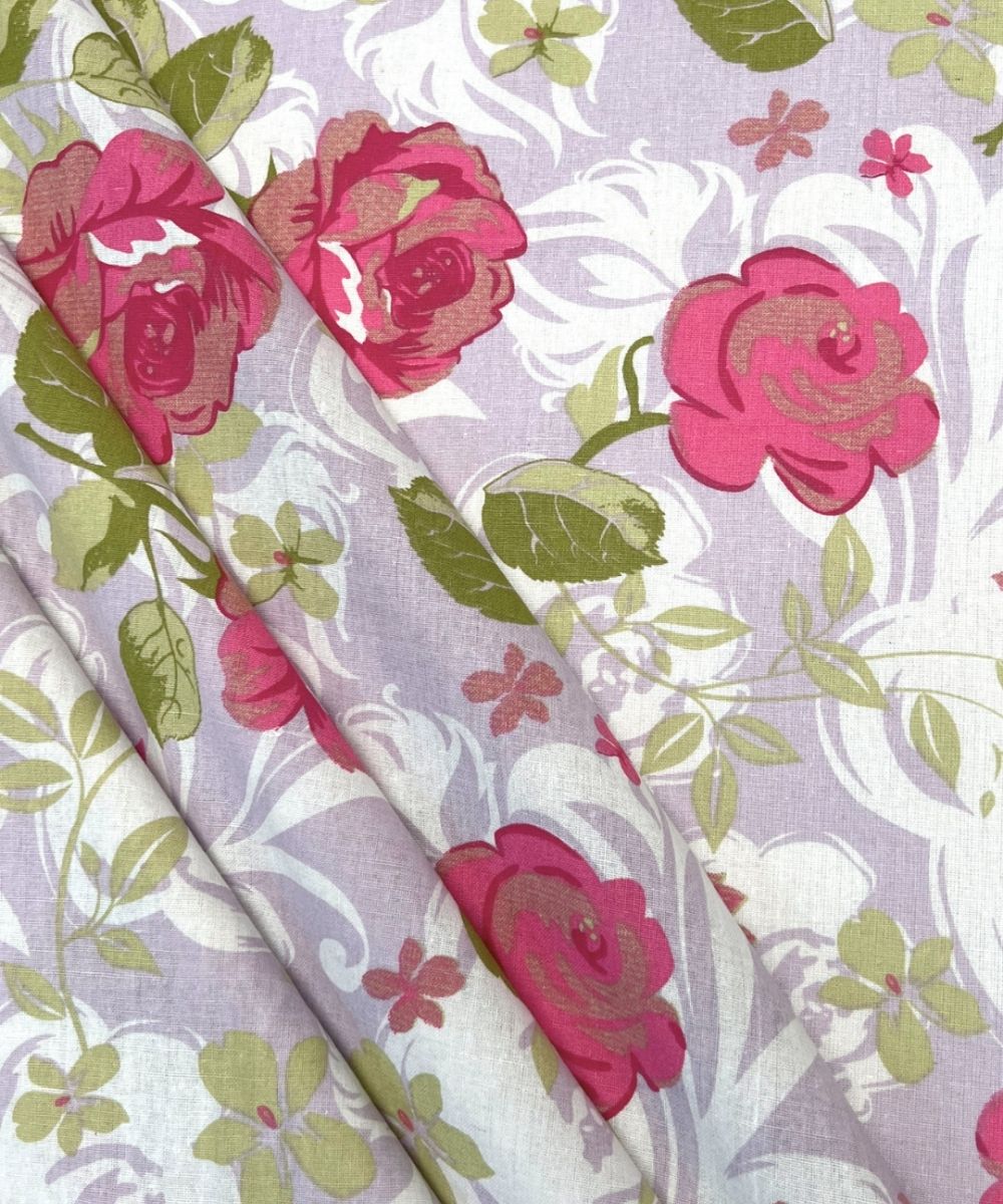 Blush Garden Floral  – 130 GSM Cotton Fitted Bedsheet With Pillow Cover