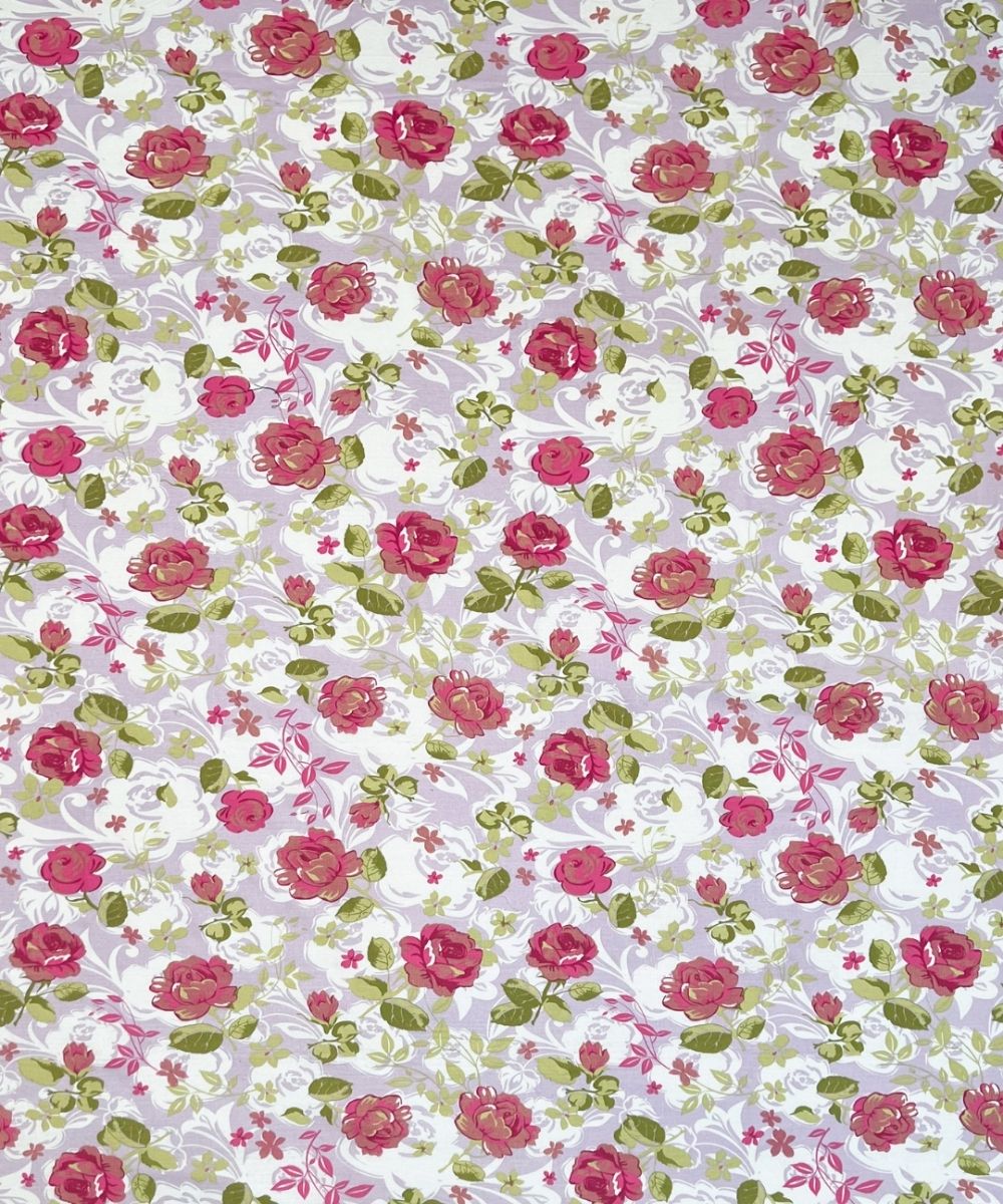 Blush Garden Floral  – 130 GSM Cotton Fitted Bedsheet With Pillow Cover