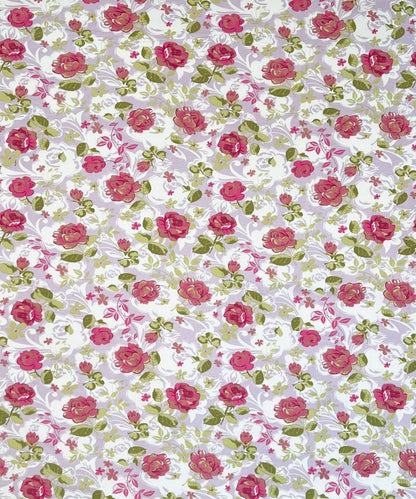 Blush Garden Floral  – 130 GSM Cotton Fitted Bedsheet With Pillow Cover